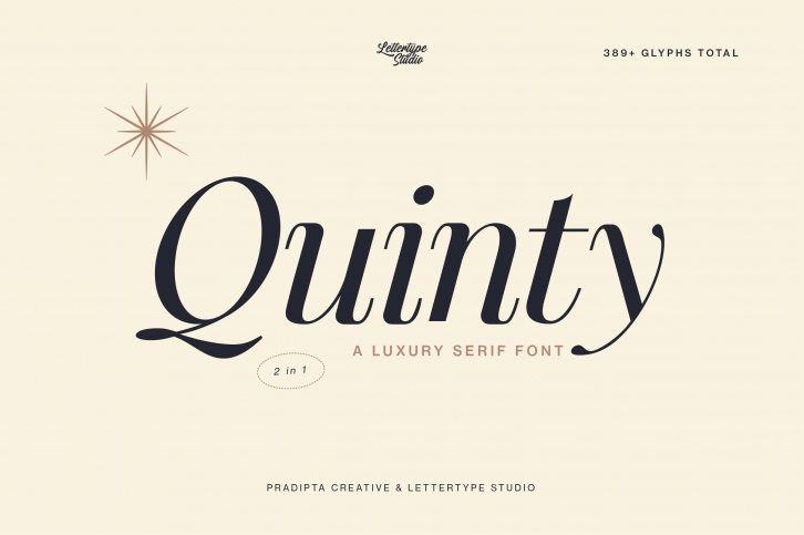 Quinty a Luxury Serif Family Font Download