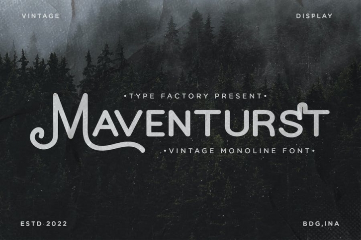 Maventurst - Vintage Monoline Font Font Download