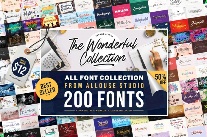 The Wonderful Collection 200 Font Bundle Font Download