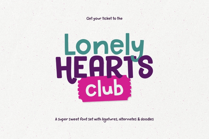 Lonely Hearts Club Type + Doodles Font Download
