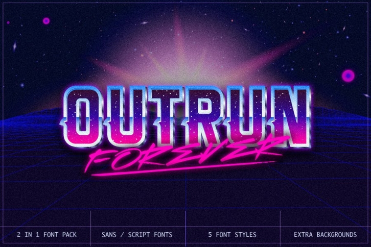 Outrun Forever – 2 in 1 Font Duo Font Download