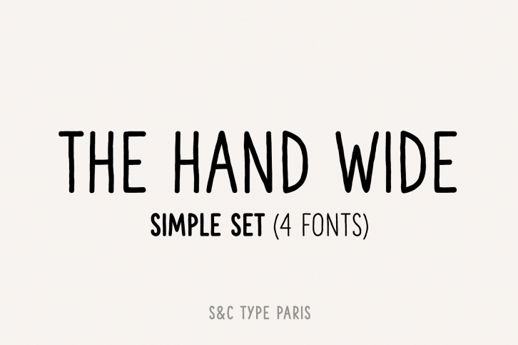 The Hand Wide Coll. (4 fonts) Font Download