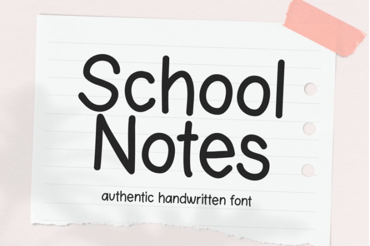 School Notes - Handwriting Font Font Download