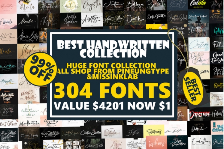 BEST HANDWRITTEN COLLECTION FONT BUNDLE Font Download