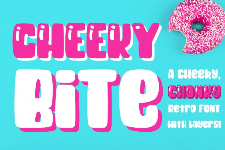 Cheeky Bite Chunky Layered Font Download