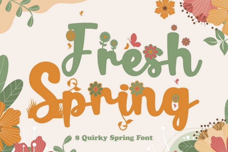 Fresh Spring - 8 Quirky Spring Font Font Download