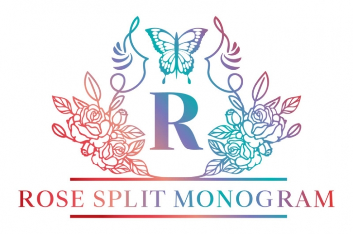 Rose Split Monogram Font Download