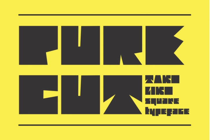 PURECUT-Square Typeface Font Download
