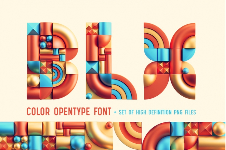 BLX - Color Bitmap Font Font Download