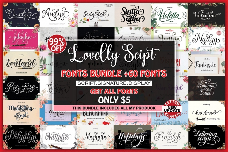 BUNDLE LOVELY SCRIPT Font Download