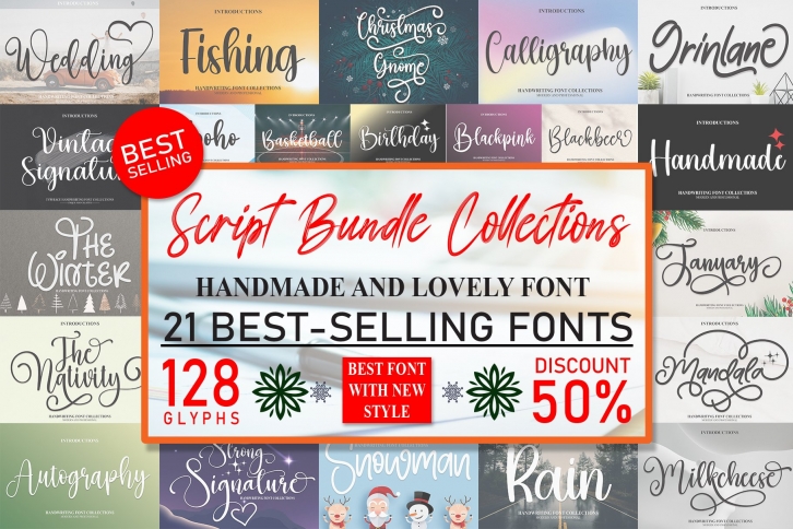 Script Bundle Collections- Handmade And Lovely Font Download