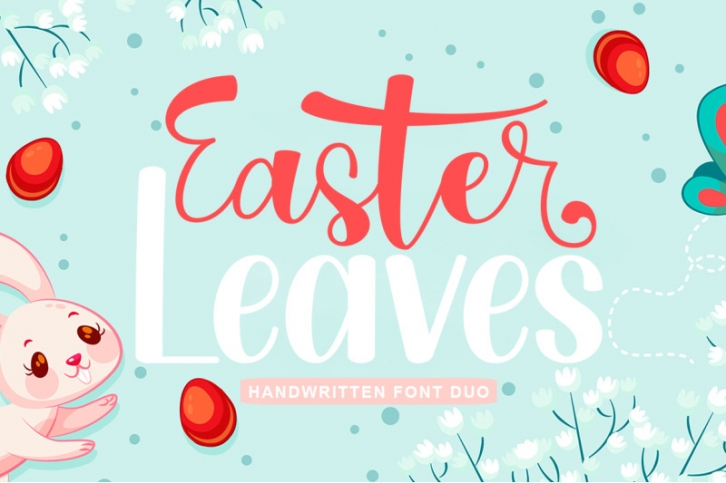 Easter Leaves - Font Duo Font Download