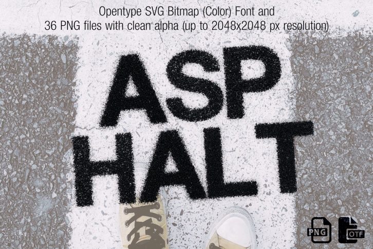 Asphalt Opentype SVG and PNGs Font Download