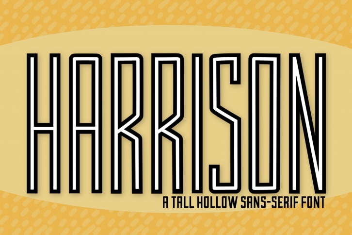 Harrison a Tall Block Style Hollow Sans Serif Font Download