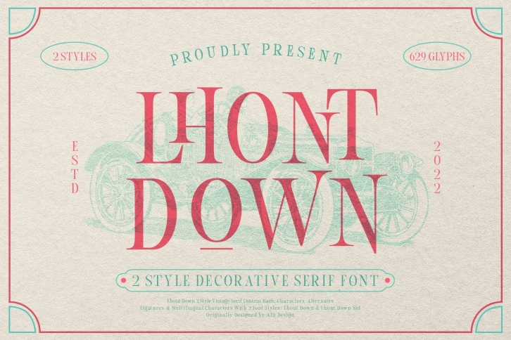 Lhont Down Typeface Font Download