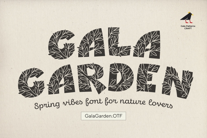 Gala Garden display for Lettering, Headers, Quotes, OTF Font Download