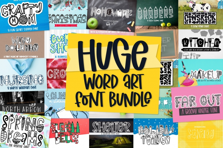 Huge Word Art Bundle Font Download