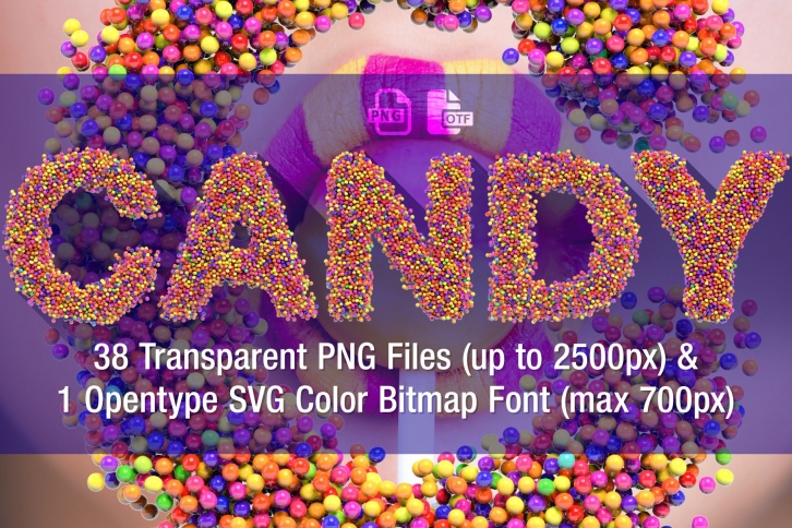 Ms Candy Bitmap Color  PNGs Font Download