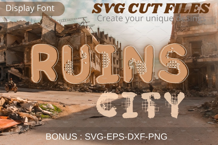 Ruins City, SvG cut files font Font Download