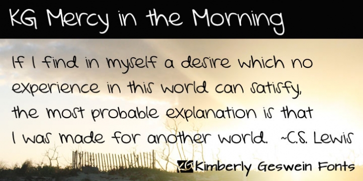 KG Mercy In The Morning Font Download