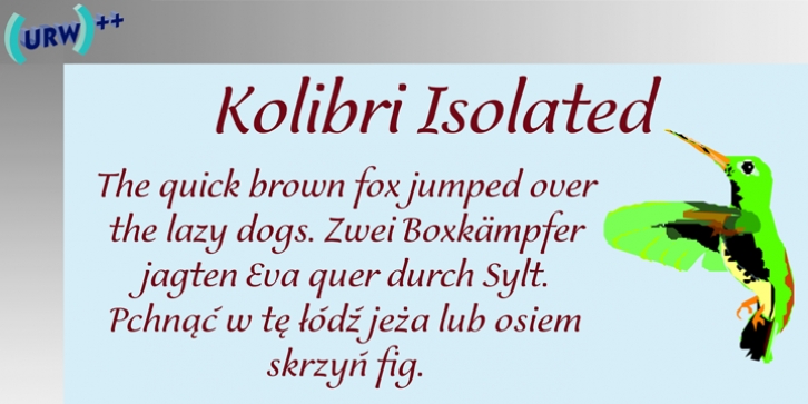 Kolibri Isolated Font Download