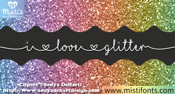 I Love Glitter Font Download