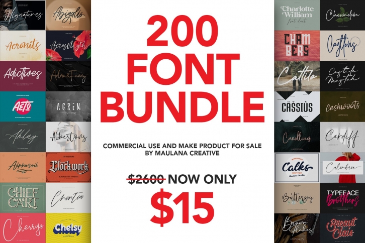 200 Collection Mega Typeface Bundle Font Download