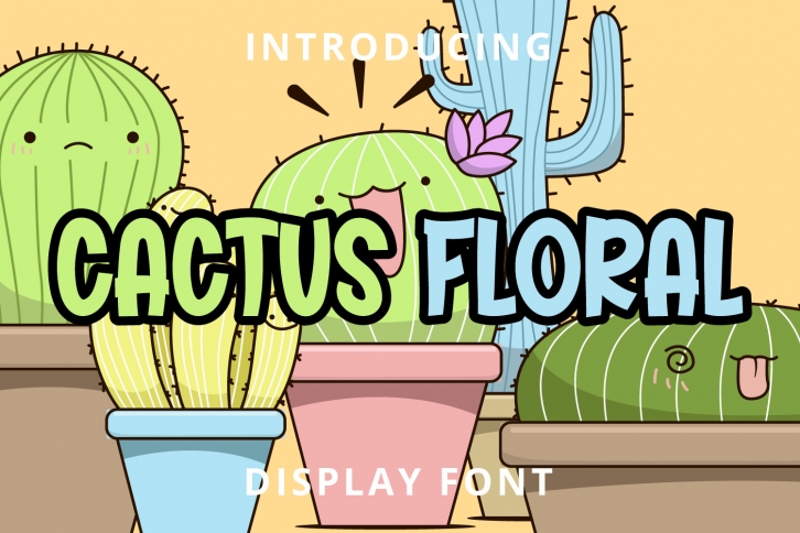 Cactus Floral Font Download