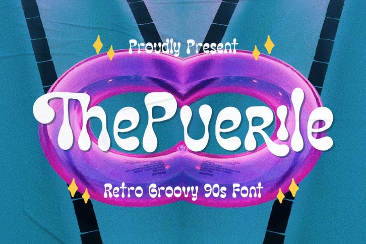The Puerile - Retro Groovy 90s Font Font Download