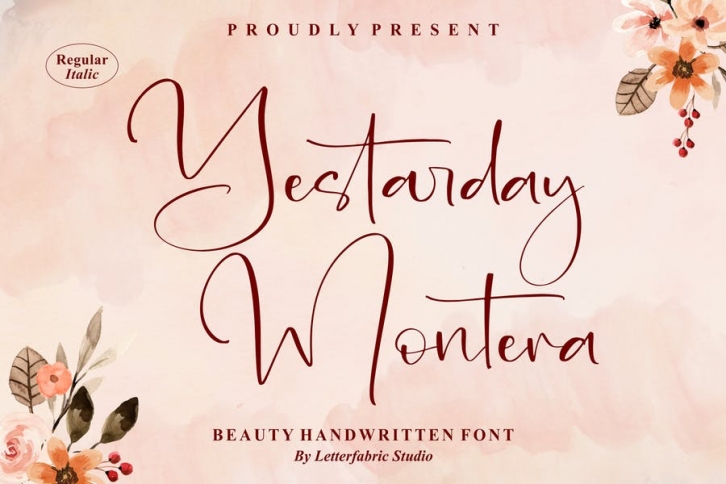 Yesterday Montera Handwritten Font Font Download