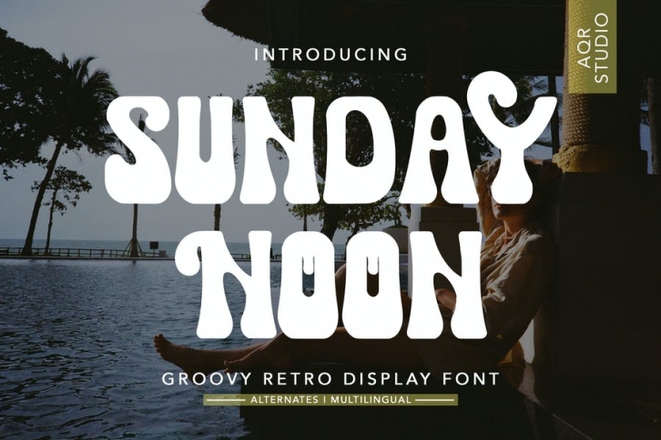 SundayNoon - Groovy Retro Display Font Font Download