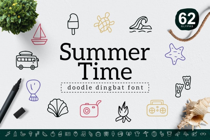 Summer Time Dingbat Font Download