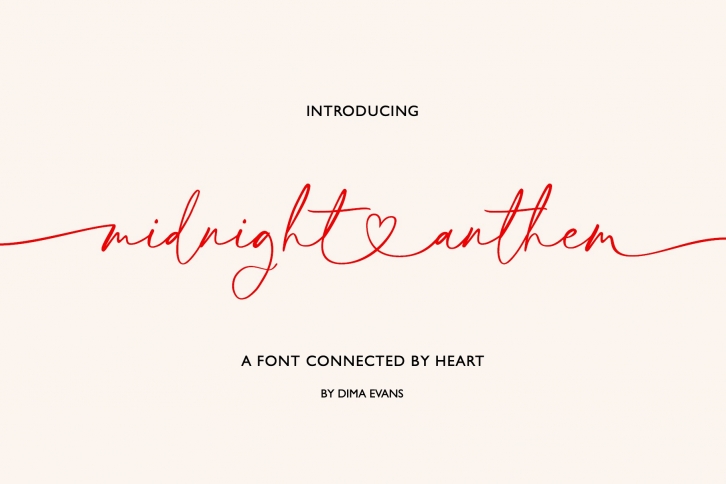 Midnight Anthem heart swashes Font Download