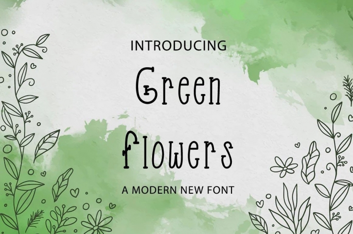 Green Flowers Font Download
