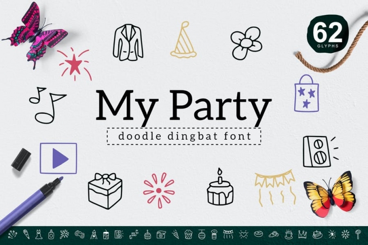 My Party Dingbat Font Download