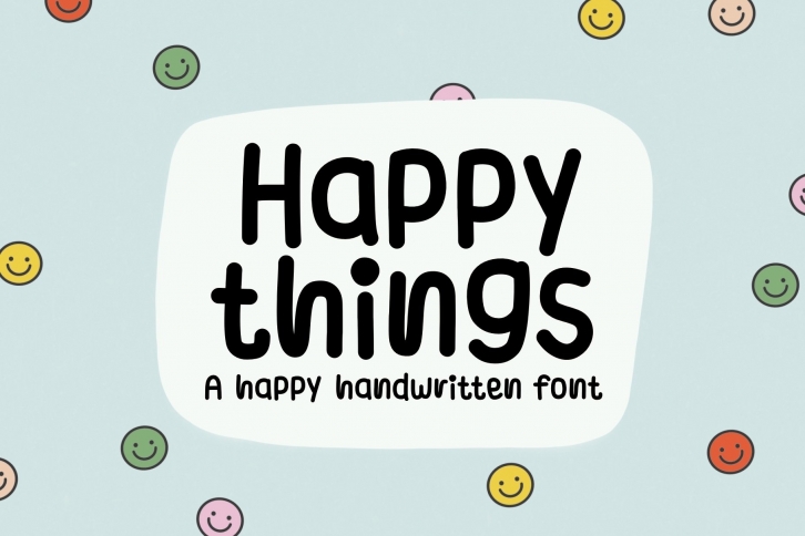 Happy Things cute quirky hand drawn Font Download