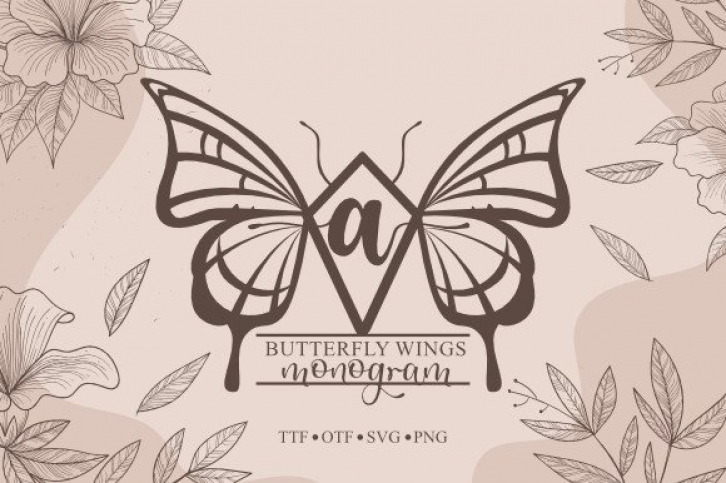 Butterfly Wings Monogram Font Download