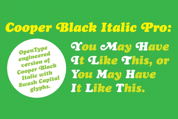 Cooper Black Pro Font Download