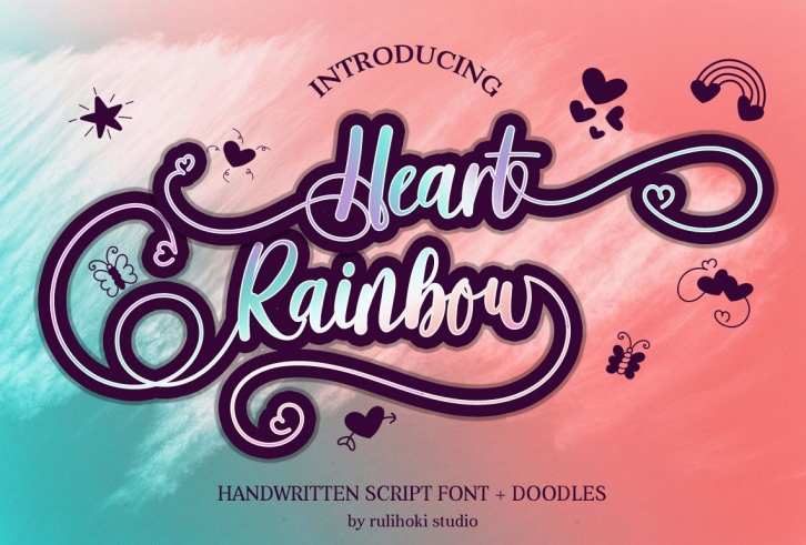 Heart Rainbow Font Download