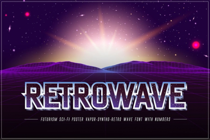 Retrowave â€“ Retro Wave Poster Font Font Download