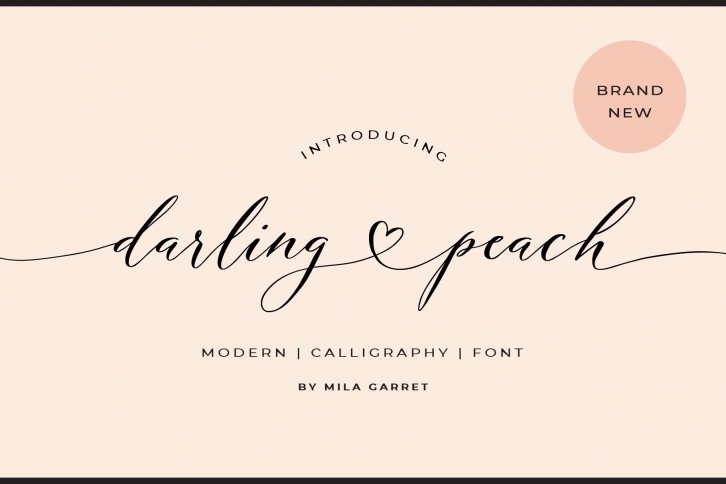 Darling Peach Wedding Heart Script Font Download