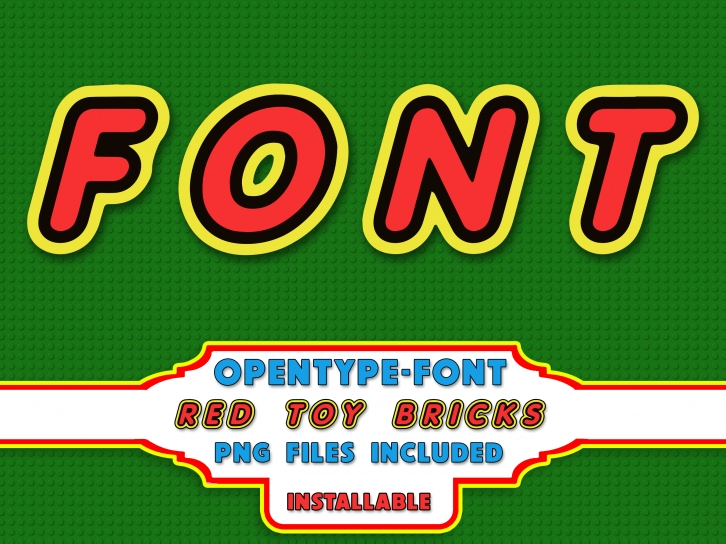 Red Toy Bricks Font Download