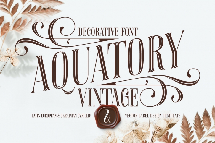 Aquatory Vintage and Template. Font Download