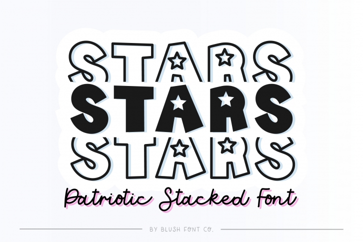 STARS STACKED Patriotic Font Download
