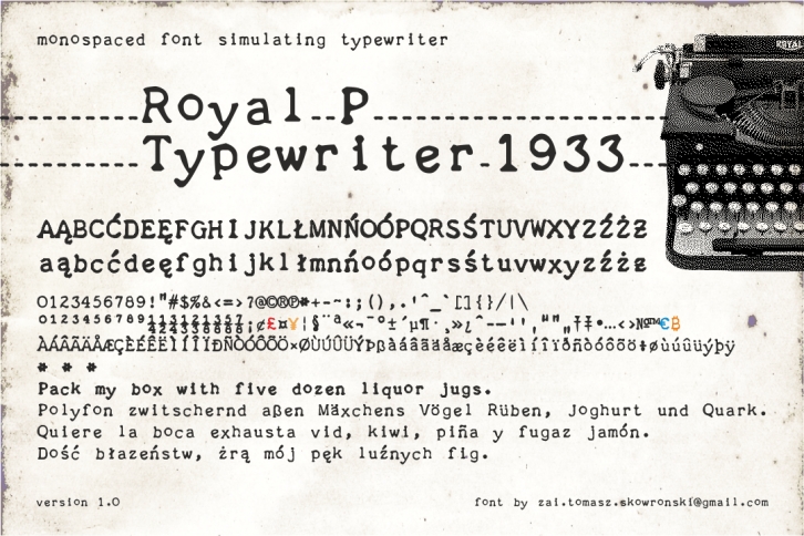 Royal P Typewriter 1933 Font Download