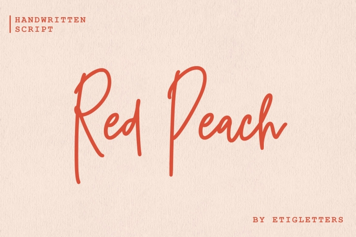 Red Peach Monoline Script Font Download