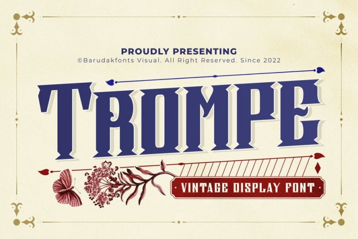 Trompe - Serif Vintage Displat Font Font Download