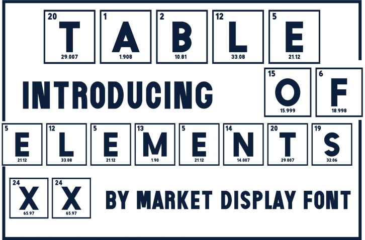 Table of Elements Xx Font Download