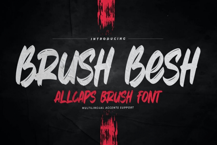 Brush Besh - AllCaps Brush Font Font Download