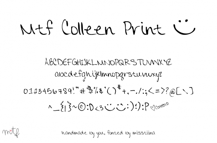 Colleen Print Font Download
